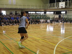 ウォーミングアップ中の豊田選手の写真