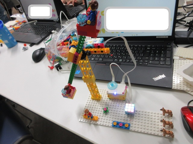 ロボットプログラミングの様子